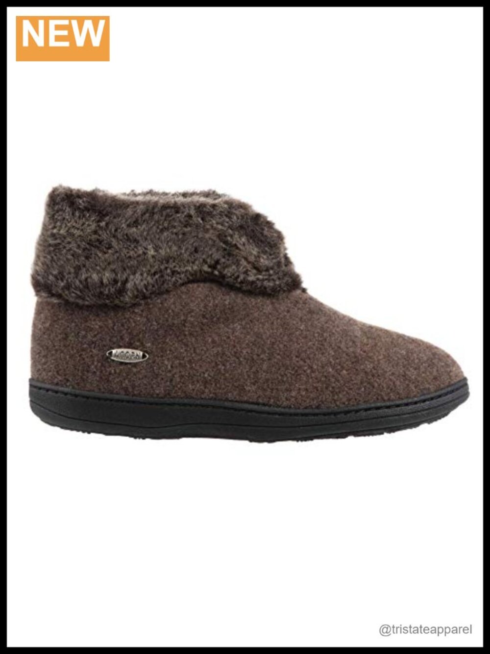 Faux Chinchilla Lined Wool Slipper Bootie with Memory Foam & Arch Support